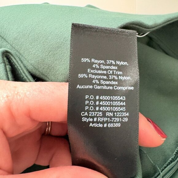 Aritzia Babaton Billy Button Midi Pencil Skirt Dark Green Size 4 - Picture 6 of 6